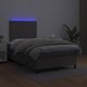 vidaXL Κρεβάτι κοντινένταλ με στρώμα και LED, γκρι οικολογικό δέρμα, 120x200 εκ.