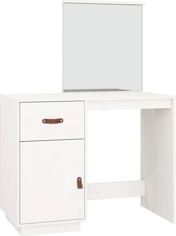 vidaXL Λευκή τουαλέτα, 95x50x134 cm, μασίφ ξύλο πεύκου