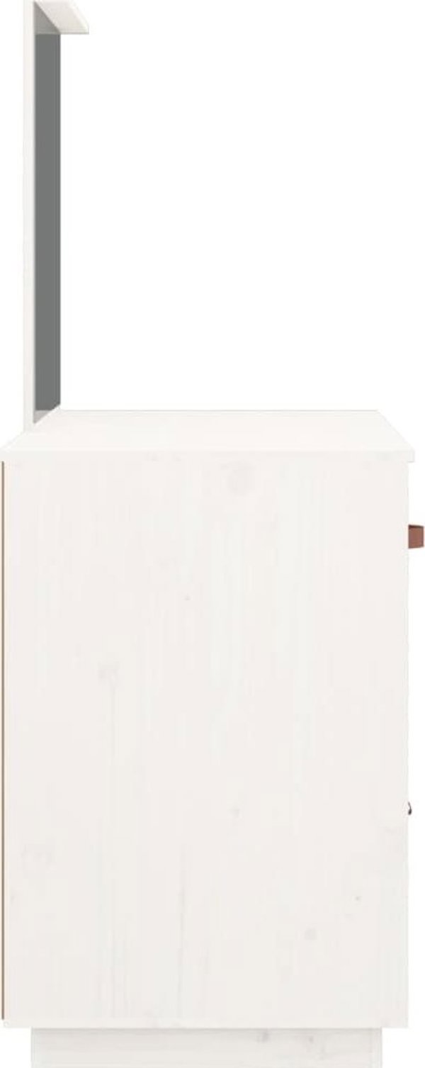 vidaXL Λευκή τουαλέτα, 95x50x134 cm, μασίφ ξύλο πεύκου