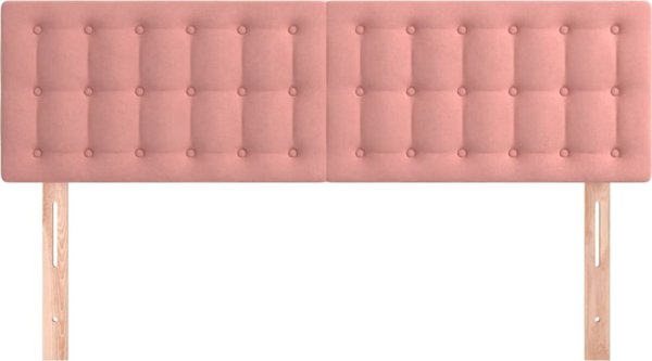 vidaXL Κεφαλάρια κρεβατιού 2 τεμάχια ροζ 72x5x78/88 cm βελούδο