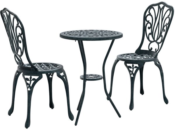vidaXL Σετ Φαγητού Εξωτερικού Χώρου από Πράσινο Χυτοσίδηρο, Ανθεκτικό και Κομψό
