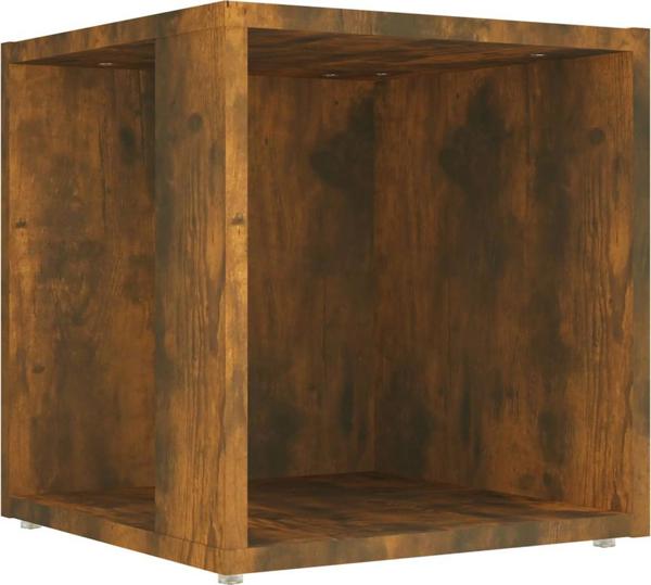 vidaXL πλευρικό τραπεζάκι, καπνιστή δρυς, 33x33x34,5 εκ.