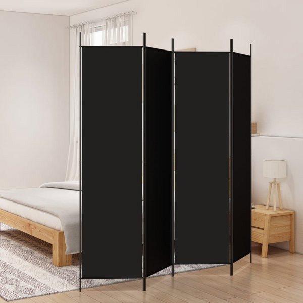 vidaXL vidaXL Parawan 4-panelowy, czarny, 200x200 cm, tkanina