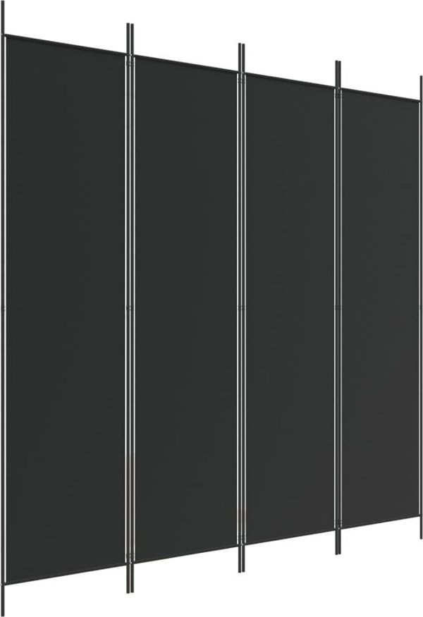 vidaXL vidaXL Parawan 4-panelowy, czarny, 200x200 cm, tkanina