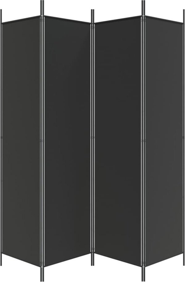 vidaXL vidaXL Parawan 4-panelowy, czarny, 200x200 cm, tkanina