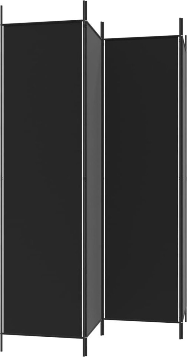 vidaXL vidaXL Parawan 4-panelowy, czarny, 200x200 cm, tkanina