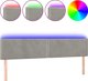 vidaXL Κεφαλάρι για κρεβάτι με LED, ανοιχτό γκρι, 200x5x78/88 cm, βελούδινο
