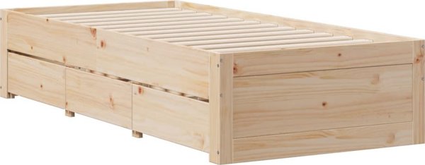 vidaXL Σκελετός λάτζας με συρτάρια 75x190 εκ. από πεύκο χωρίς στρώμα