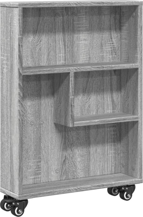 vidaXL Στενό βοηθητικό καρότσι, γκρι dab sonoma, 48x13x68 cm