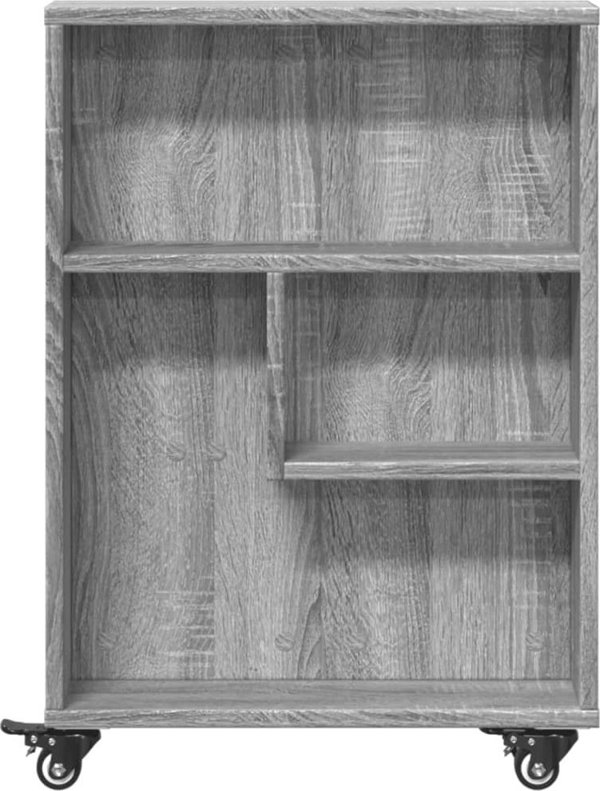 vidaXL Στενό βοηθητικό καρότσι, γκρι dab sonoma, 48x13x68 cm