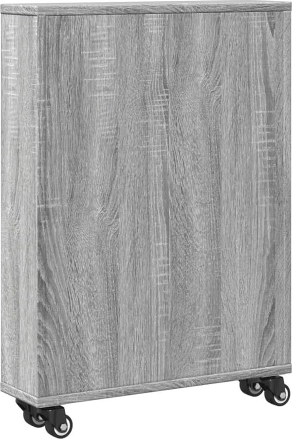 vidaXL Στενό βοηθητικό καρότσι, γκρι dab sonoma, 48x13x68 cm