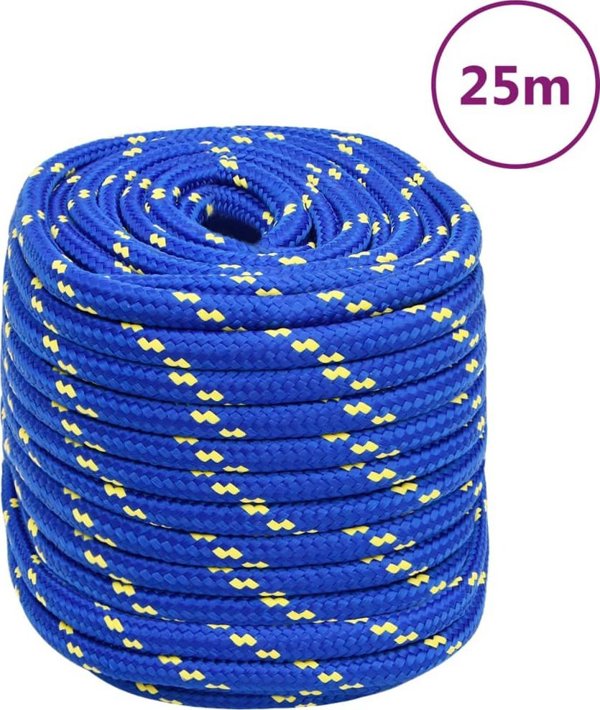 vidaXL Μπλε σχοινί ναυπηγικής, 16 mm, 25 m, πολυπροπυλένιο