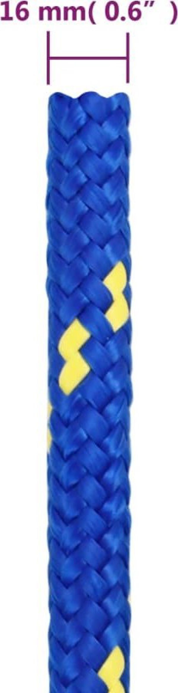 vidaXL Μπλε σχοινί ναυπηγικής, 16 mm, 25 m, πολυπροπυλένιο