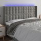vidaXL Zaglowek do lozka z LED jasnoszary 203x16x118/128 cm aksamit