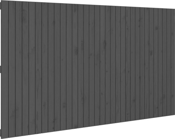 vidaXL Κεφαλάρι Κρεβατιού Γκρι, 204x3x110 εκ., Μασίφ Ξύλο Πεύκου