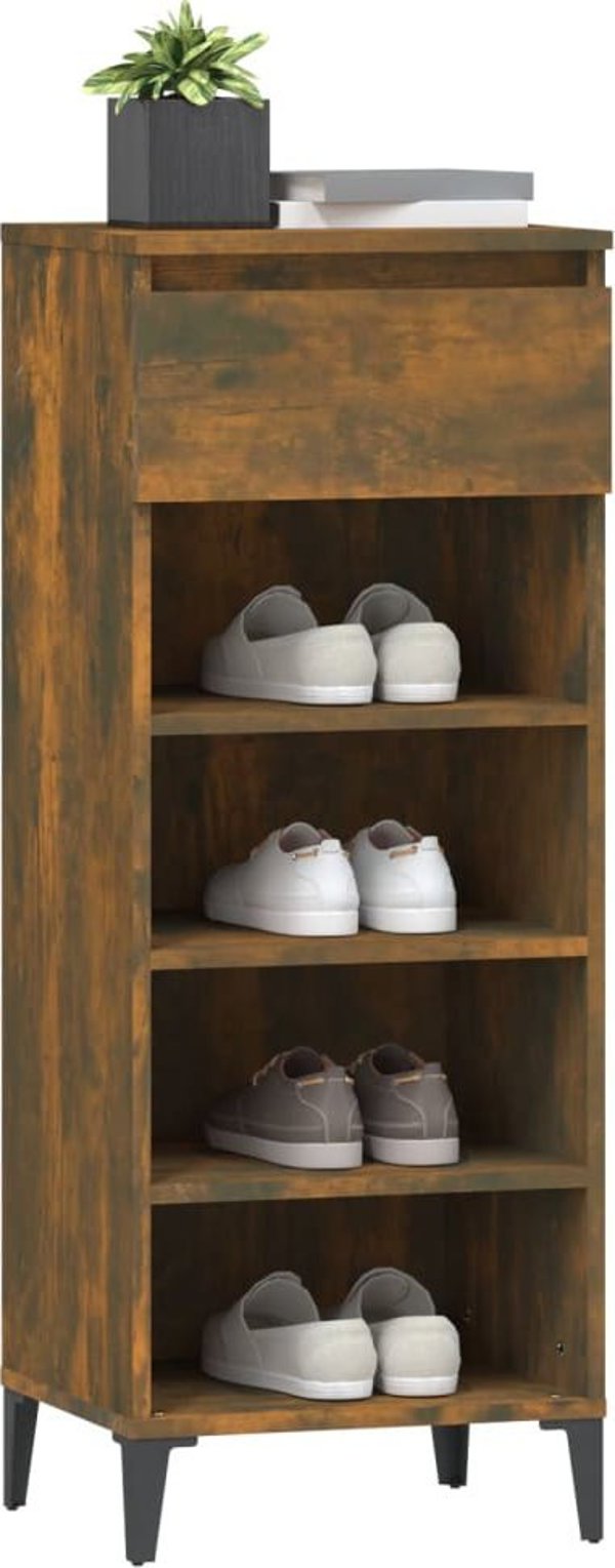 vidaXL Szafka na buty przydymiony dab 40x36x105 cm