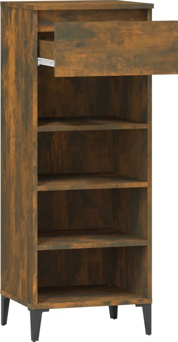 vidaXL Szafka na buty przydymiony dab 40x36x105 cm