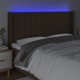 vidaXL Zaglowek do lozka z LED ciemnobrazowy 203x16x118/128 cm tkanina