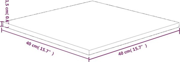 vidaXL Τετράγωνη επιφάνεια τραπεζιού, 40x40x1,5 cm, ακατέργαστο δρυς ξύλο