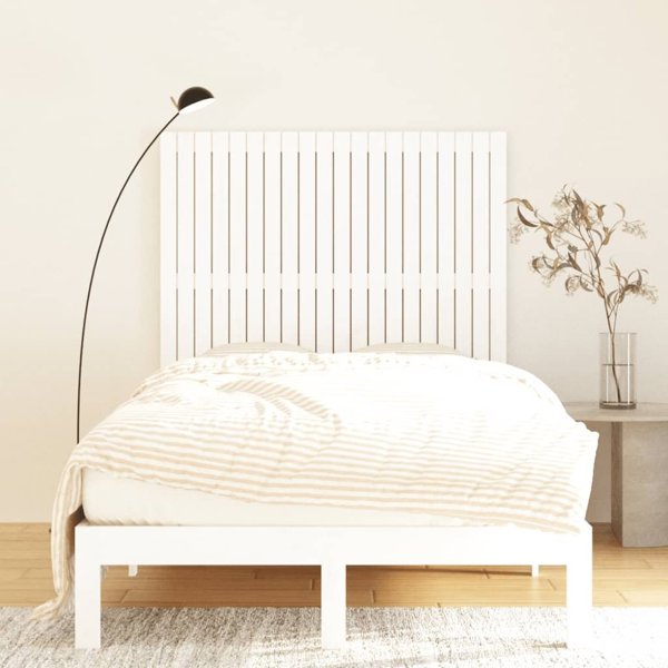 vidaXL Κεφαλάρι κρεβατιού, λευκό, 127,5x3x110 cm, μασίφ πεύκο