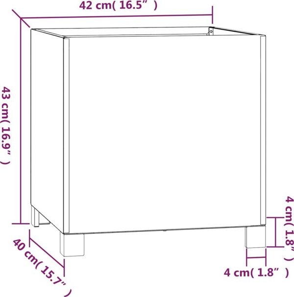 vidaXL Donice na nozkach 2 szt szare 42x40x43 cm stal kortenowska