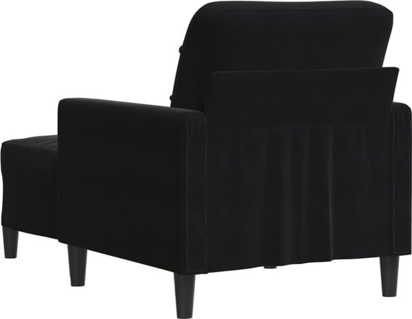 vidaXL Πολυθρόνα με Υποπόδιο Μαύρη 60 cm Βελούδινη