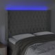 vidaXL Κεφαλάρι κρεβατιού με LED, ανοιχτό γκρι, 147x16x118/128 εκ, βελούδο