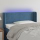 vidaXL Zaglowek do lozka z LED, gkri mavro, 103x16x78/88 cm, aksamit