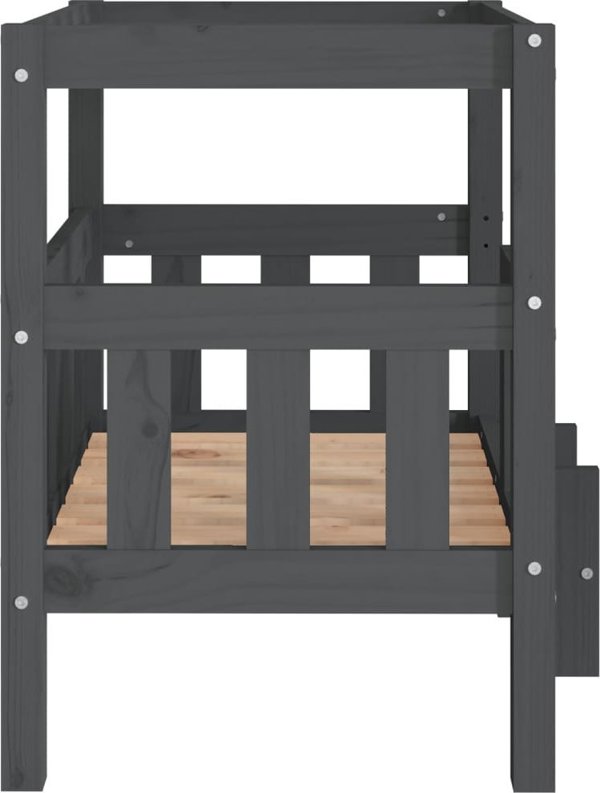 vidaXL vidaXL Legowisko dla psa, szare, 65,5x43x70 cm, lite drewno sosnowe