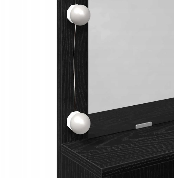 vidaXL Τουαλέτα Μακιγιάζ 80x41x134,5 εκ., Μαύρη Δρυς, από Υλικό Ξύλου