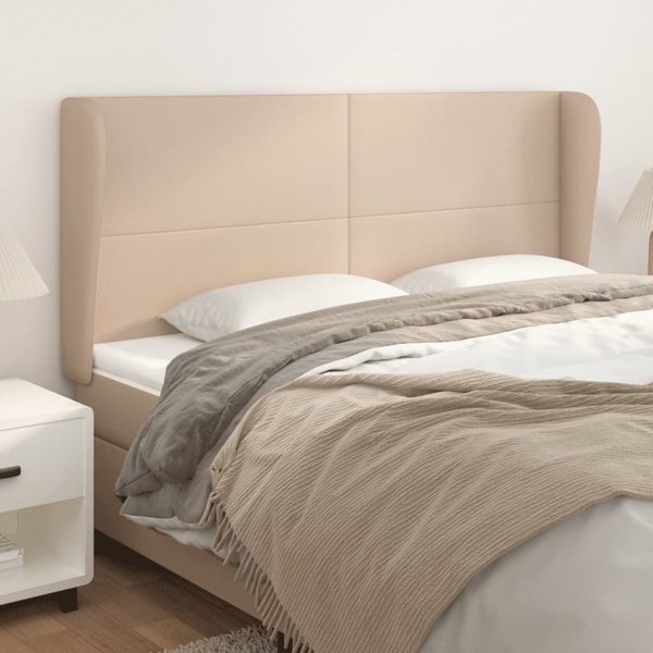 vidaXL Zaglowek uszak cappuccino 203x23x118/128 cm sztuczna skora