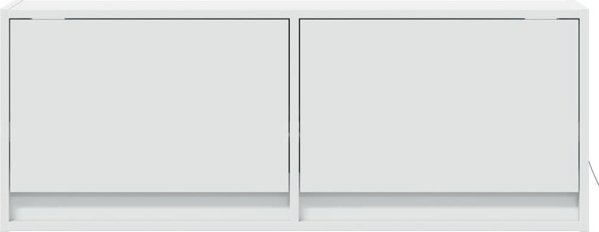 vidaXL Λευκή Επιτοίχια Ντουλάπα TV με LED, 100x31x35 cm