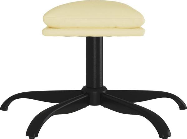 vidaXL Podnozek, κρεμ, 60x60x39 εκ, συνθετικό δέρμα