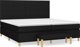 vidaXL Kρεβάτι Kontynentalne με Στρώμα, Μαύρο, Υφασμα, 200x200 cm