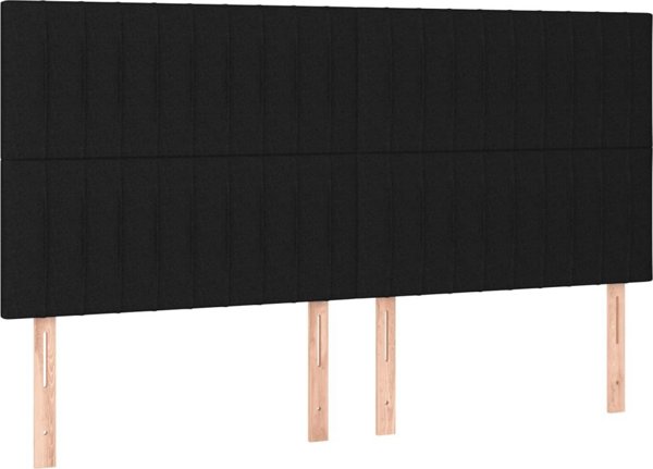 vidaXL Kρεβάτι Kontynentalne με Στρώμα, Μαύρο, Υφασμα, 200x200 cm