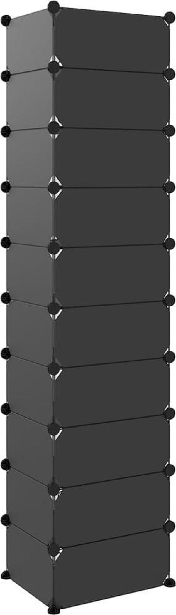 vidaXL vidaXL Stojak na buty, czarny, 44x32x174 cm, PP
