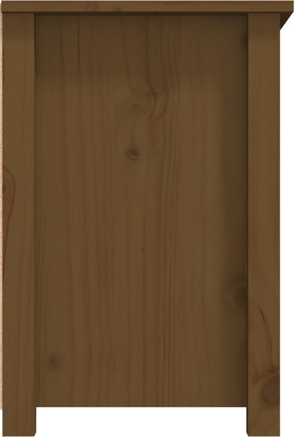 vidaXL Szafka pod TV, μπεζ καφέ, 79x35x52 cm, μασίφ πεύκο