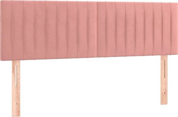 vidaXL Κεφαλαριά για κρεβάτι 2 τεμ. ροζ 72x5x78/88 cm βελούδινα