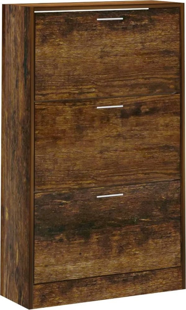 vidaXL Ράφι παπουτσιών, καπνιστή δρυς, 63x24x103 εκ.