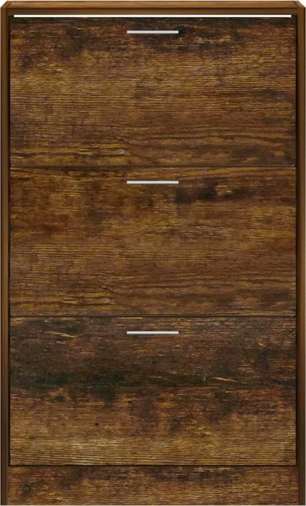 vidaXL Ράφι παπουτσιών, καπνιστή δρυς, 63x24x103 εκ.