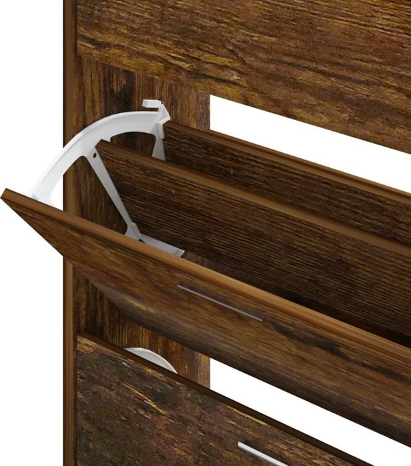 vidaXL Ράφι παπουτσιών, καπνιστή δρυς, 63x24x103 εκ.