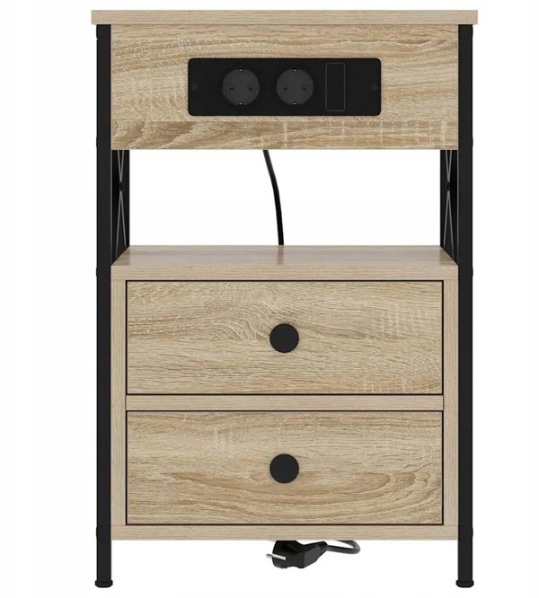 vidaXL Σετ 2 Κομοδίνα με Συρτάρι Sonoma Oak 40x31x60 cm