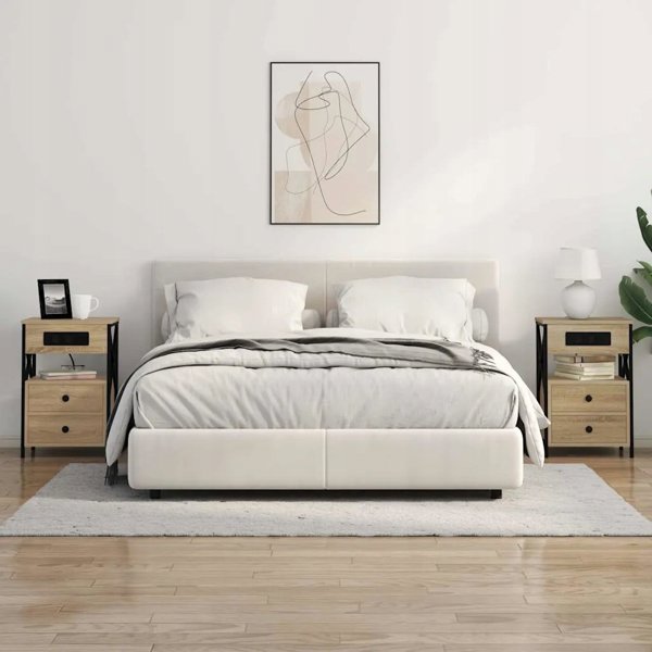vidaXL Σετ 2 Κομοδίνα με Συρτάρι Sonoma Oak 40x31x60 cm