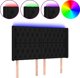vidaXL Κεφαλάρι για κρεβάτι με LED σε μαύρο ύφασμα 147x16x118/128 cm