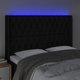 vidaXL Κεφαλάρι για κρεβάτι με LED σε μαύρο ύφασμα 147x16x118/128 cm