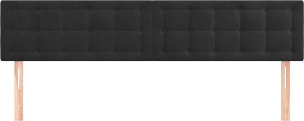 vidaXL Κεφαλάρια Κρεβατιού, Σετ 2 τεμ., Μαύρο, 100x5x78/88 εκ., Βελούδινο