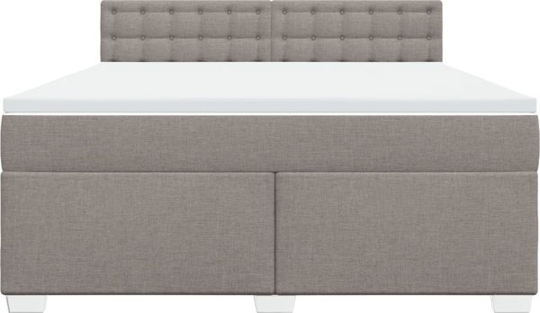 vidaXL Κρεβάτι Κοντινεντάλ με Στρώμα, Taupe, Ύφασμα, 180x200 cm