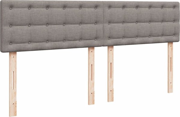 vidaXL Κρεβάτι Κοντινεντάλ με Στρώμα, Taupe, Ύφασμα, 180x200 cm