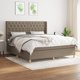 vidaXL Κρεβάτι κοντινεντάλ με στρώμα, taupe, ύφασμα, 160x200 cm