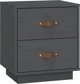 vidaXL Szafki nocne, 2 szt., szare, 40x34x45 cm, lite drewno sosnowe